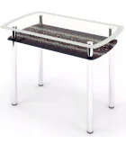 Glass dining table D-06-2 with tempered glass and chrome legs order